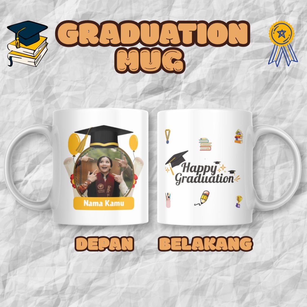 MUG CUSTOM GRADUATION / CUSTOM MUG GRADUATION / SOUVENIR GELAS WISUDA / SOUVENIR GELAS MINUM CUSTOM 