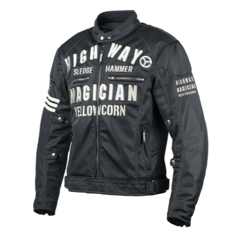 YELLOW CORN SJ-6105 MESH JACKET BLACK/IVORY