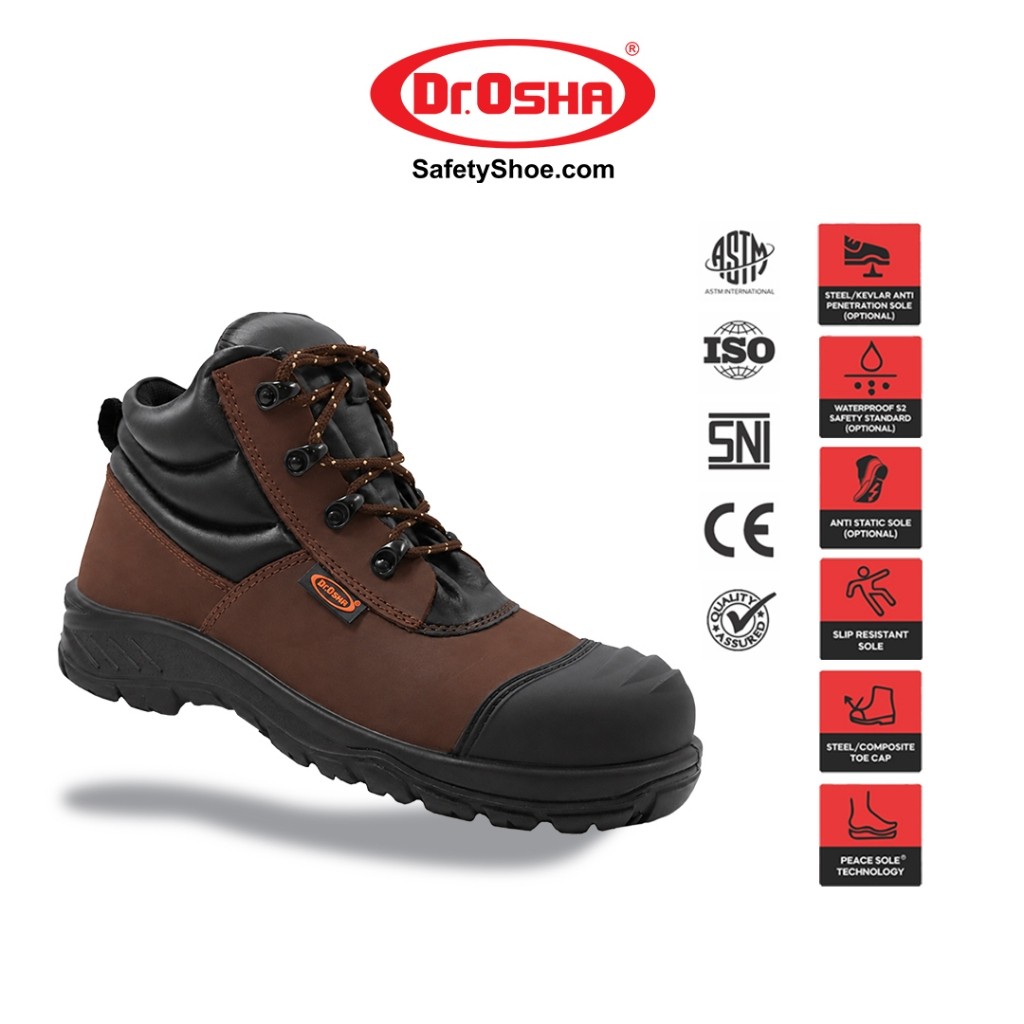 Dr.OSHA Elite Ankle Boot - 3236 - Brown - S1 Safety Shoe Sepatu Safety