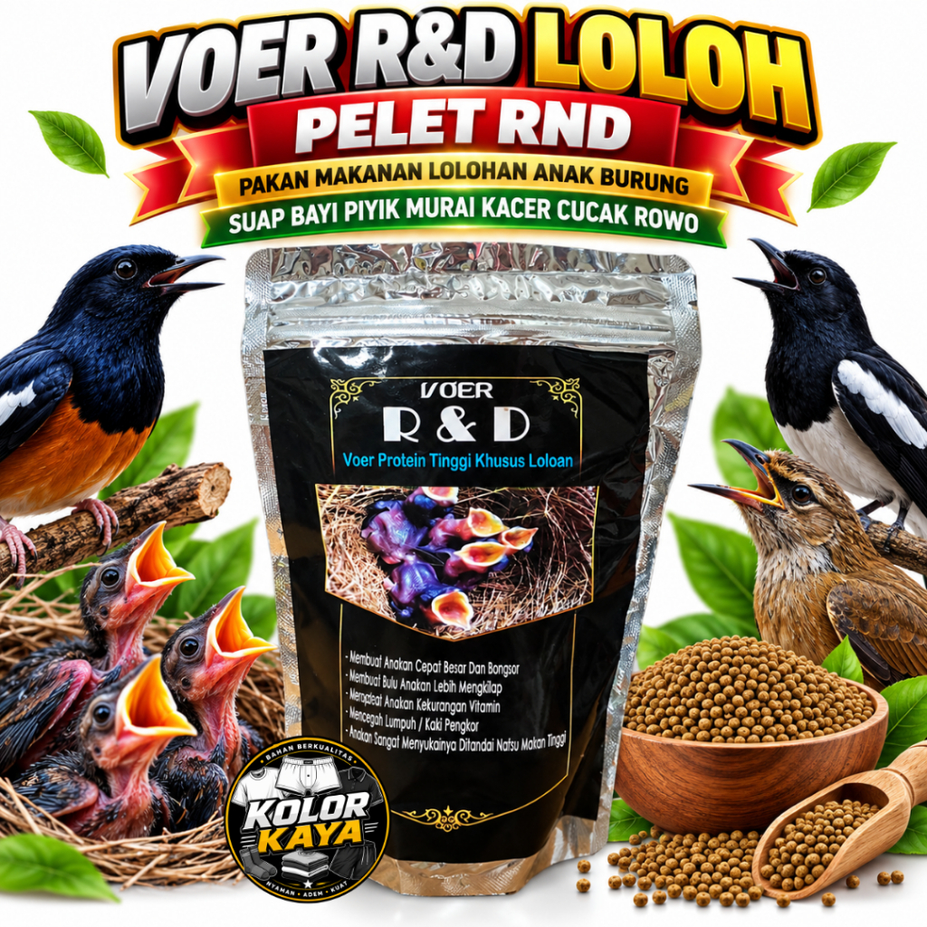 SEDIA VOER R&D LOLOH PELET RND PAKAN MAKANAN LOLOHAN ANAK BURUNG SUAP BAYI PIYIK MURAI KACER CUCAK R