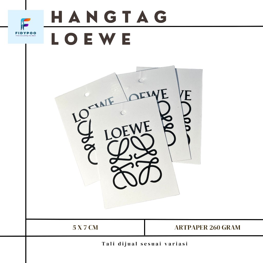 HANGTAG LOEWE // tag lavbel sepatu tas baju branded