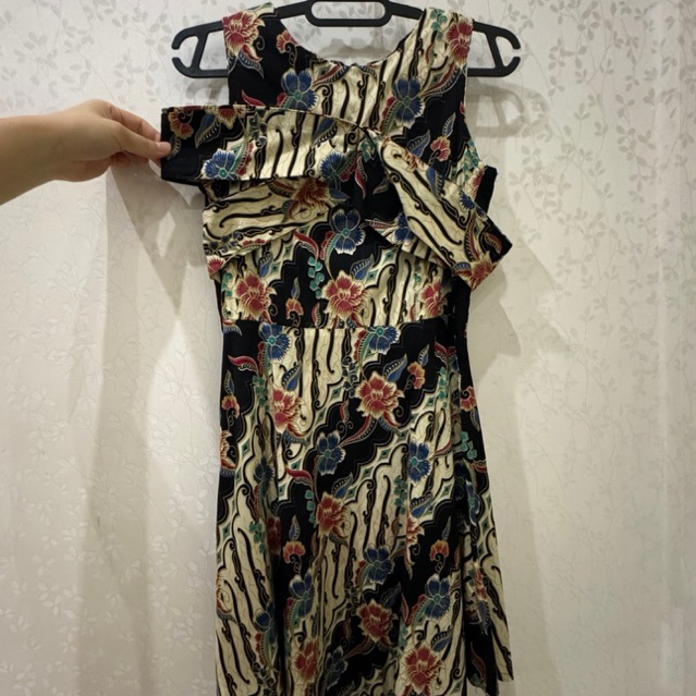 (preloved) Dress Sabrina Batik wanita | dress batik wanita model kekinian