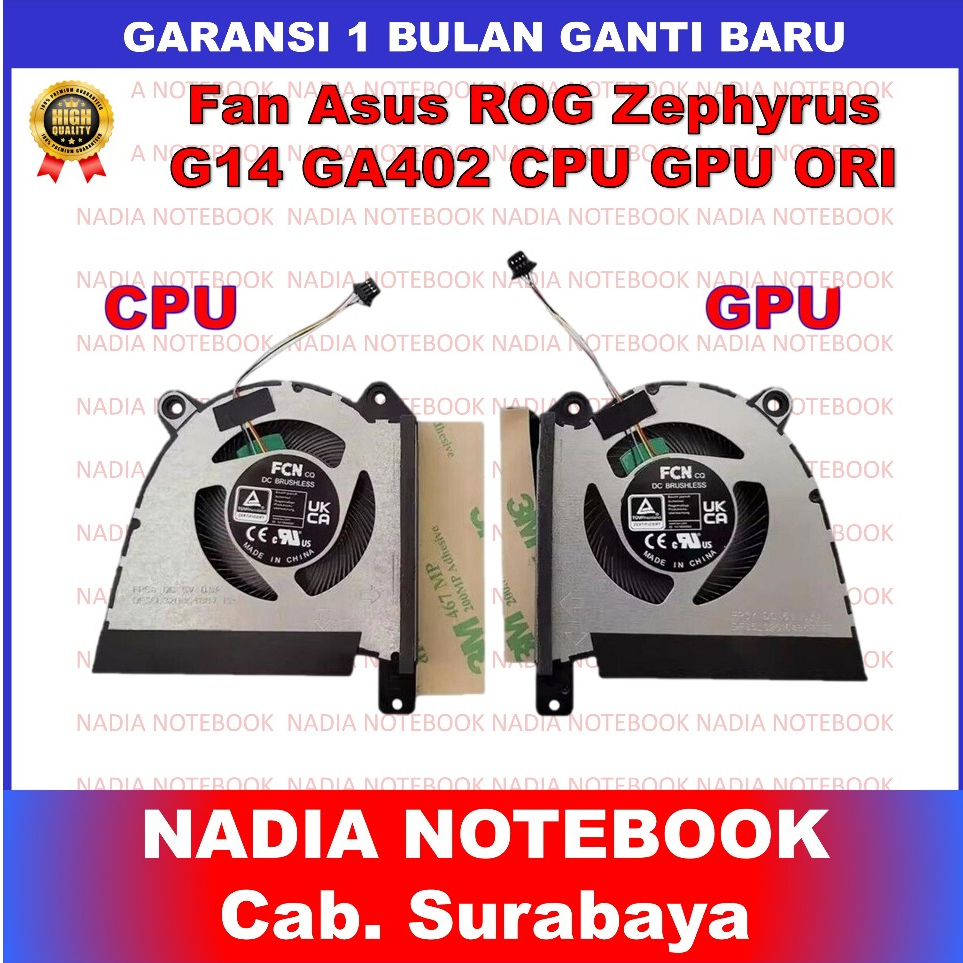 Kipas Fan Asus ROG Zephyrus G14 GA402 GA402R GA402RJ GA402RK 2022 CPU Kanan GPU Kiri ORI