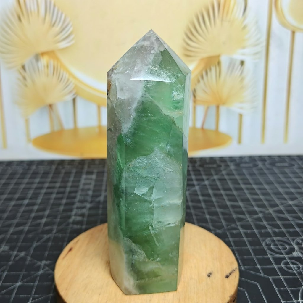 Batu Tower Green Fluorite Natural (3) Asli Batu Alam