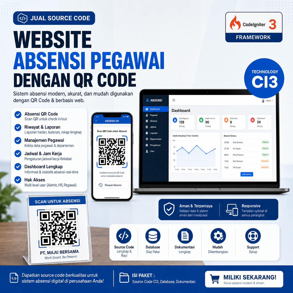 Source Code Website Absensi Pegawai Dengan QrCode