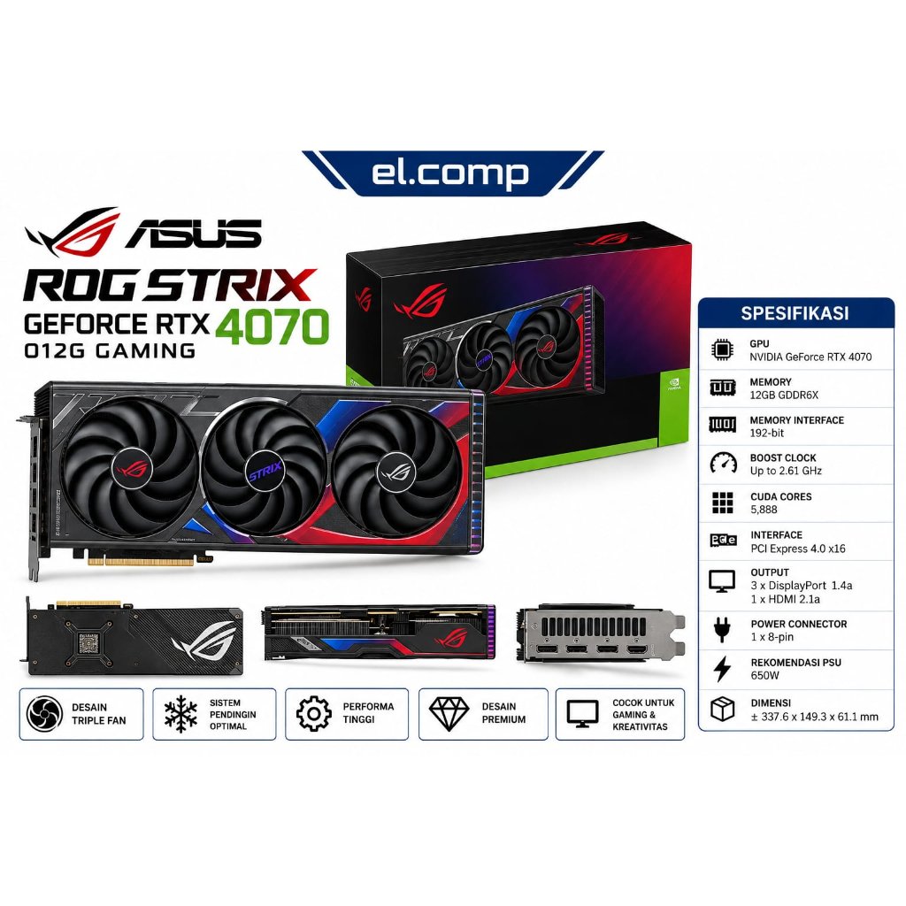 VGA ASUS ROG-STRIX-RTX4070-O12G-GAMNING