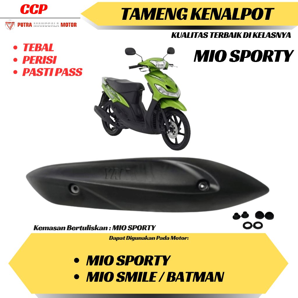 Cover Tameng kenalpot Mio Sporty Mio soul karbu Mio Batman Mio tutup kenalpot pelindung kenalpot