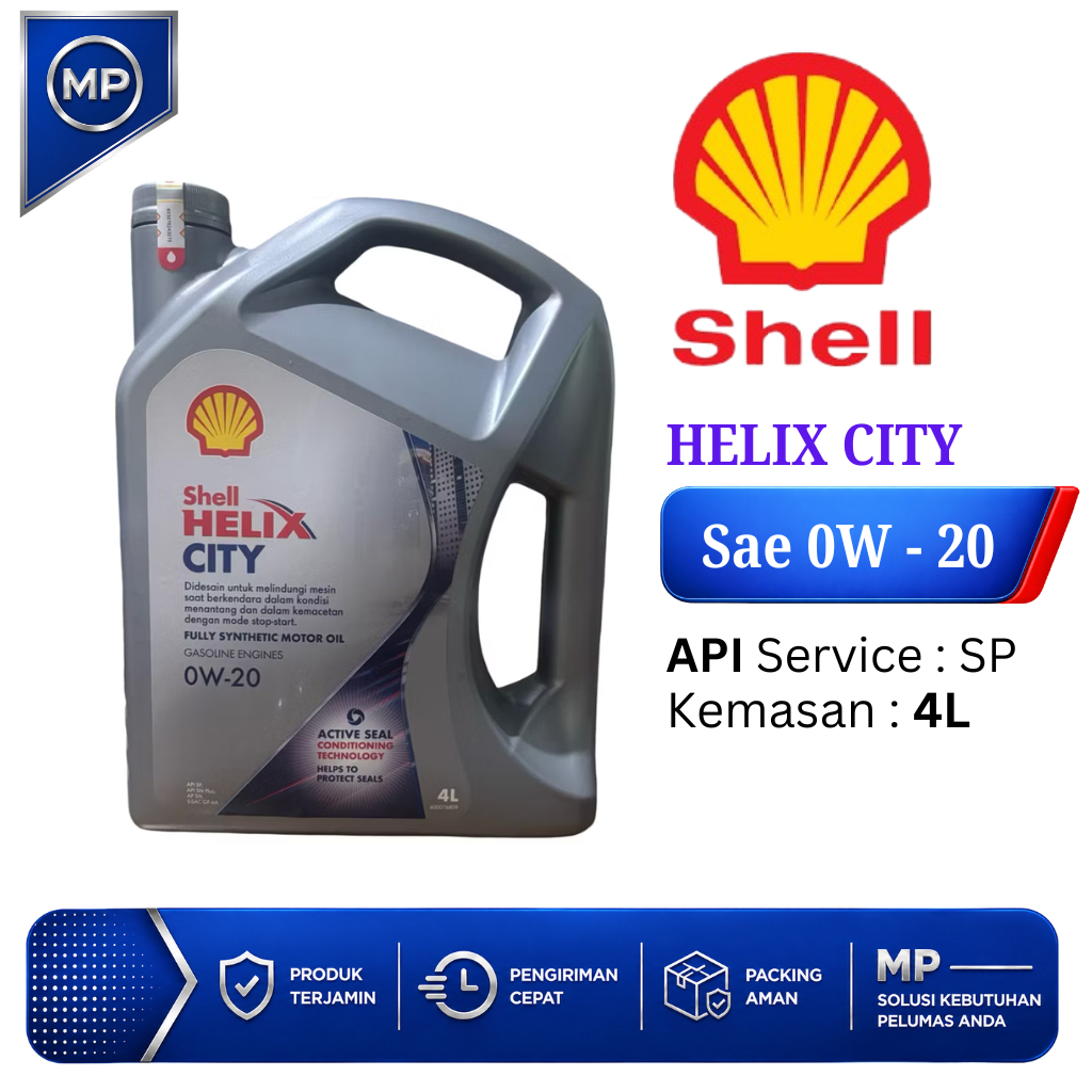 Oli Mesin Mobil Shell Helix City 0W-20 / Shell 0W-20 / Shell Full Sintetis 4L