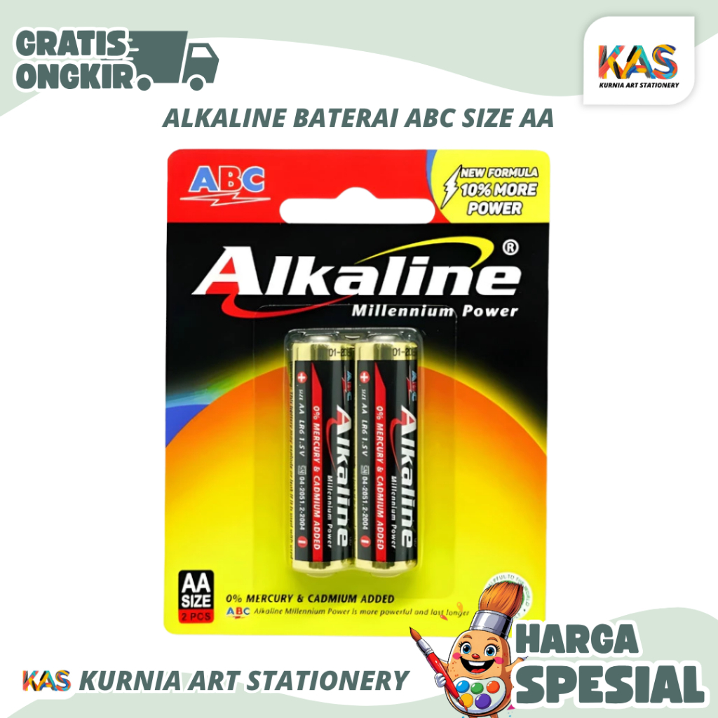 Alkaline Baterai ABC Size AA Isi 2 Battery Sedang Millennium Power Batu batre Remot Radio Camera - S