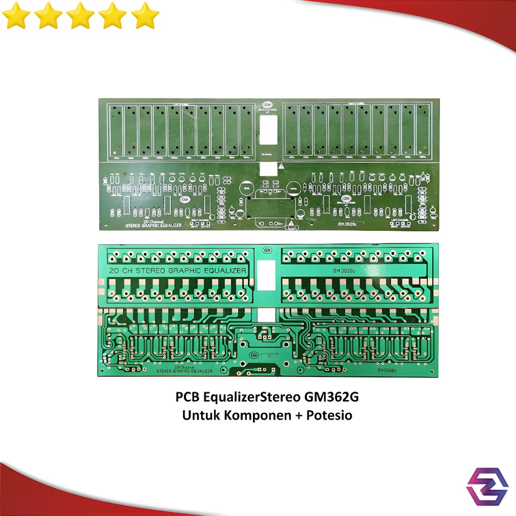 Papan PCB 10 Ch Stereo Graphic Equalizer GM362 untuk Audio Stereo