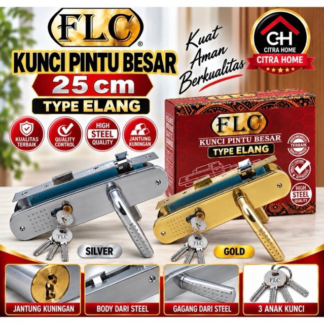 Kunci Pintu Besar FLC Panjang 25cm