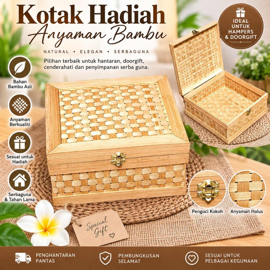 ( R25 ) box hampers wadah parcel Keranjang kue dilengkapi kancing dan engsel buka tutup | Hantaran |