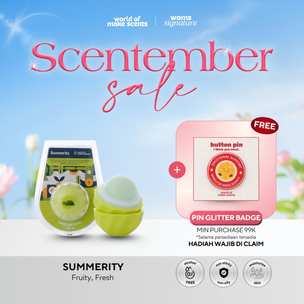 [BPOM & HALAL] WOMS World Of Make Scents - SUMMERITY Parfum Padat Unisex 8g | Solid Perfume Pria Wan