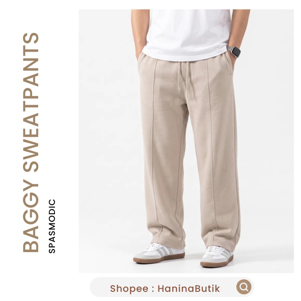 BAGGY SWEATPANTS BEIGE SIZE XL by SPASMODIC