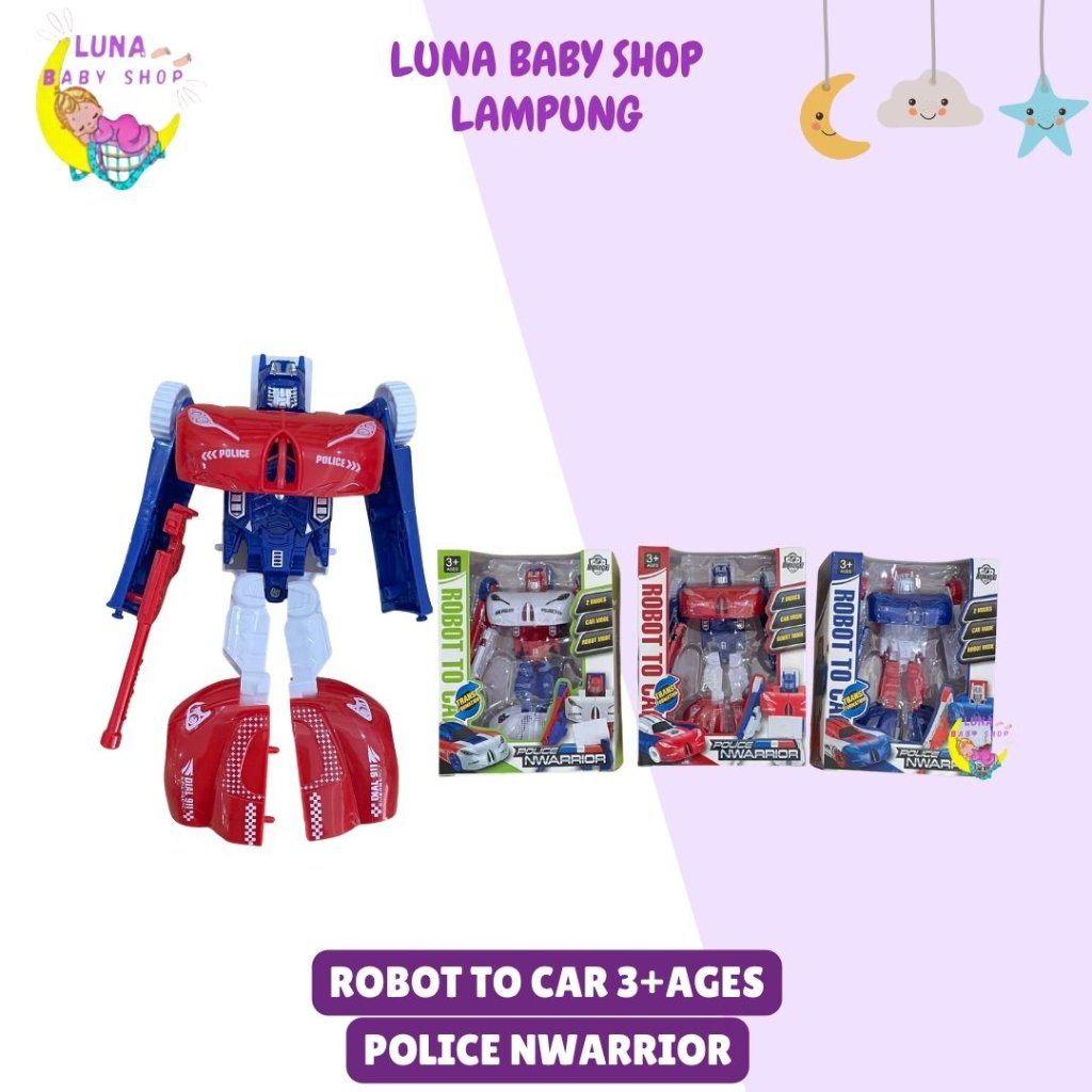 Robot To Car 3+Ages/Police Nwarrior/Mainan Robot