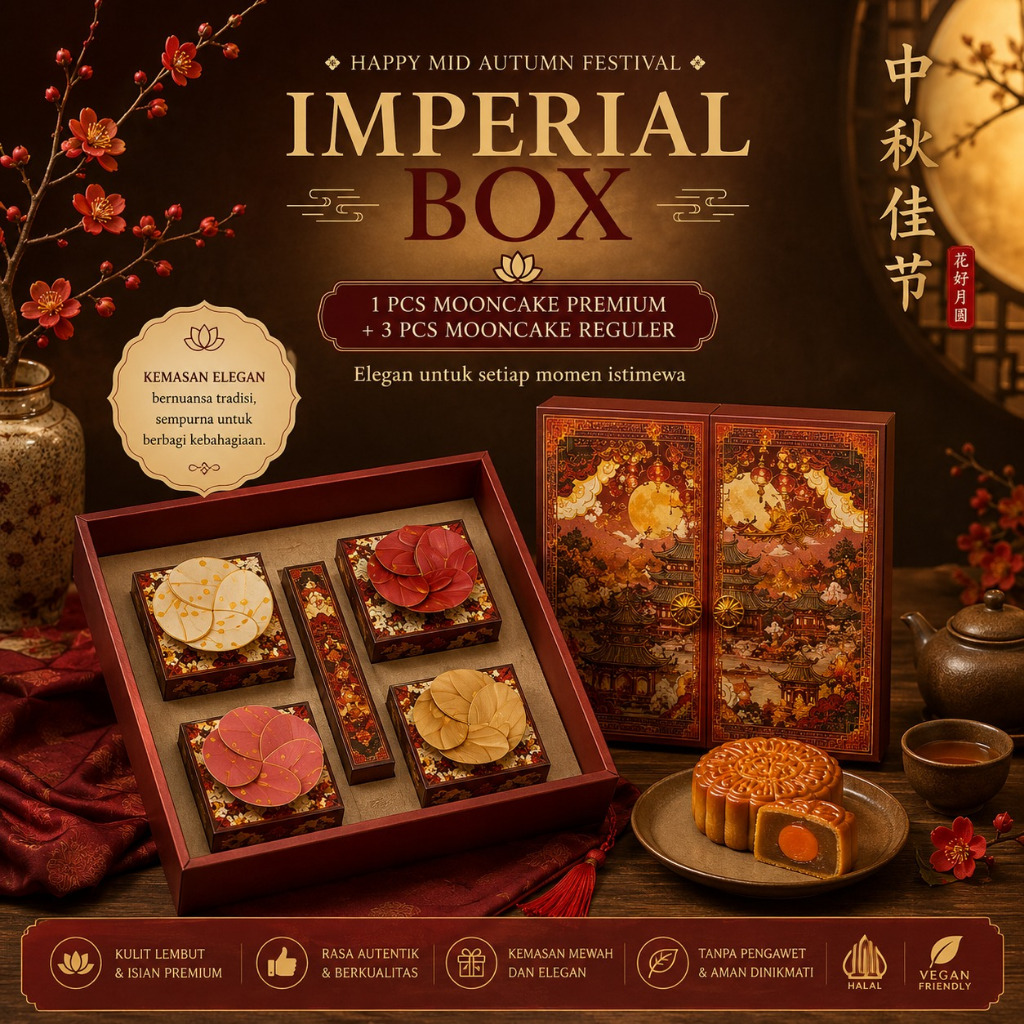 IMPERIAL BOX MOONCAKE | MOONCAKE PREMIUM ISI 4 | MOONCAKE PREMIUM | MOONCAKE VEGETARIAN | MOONCAKE V