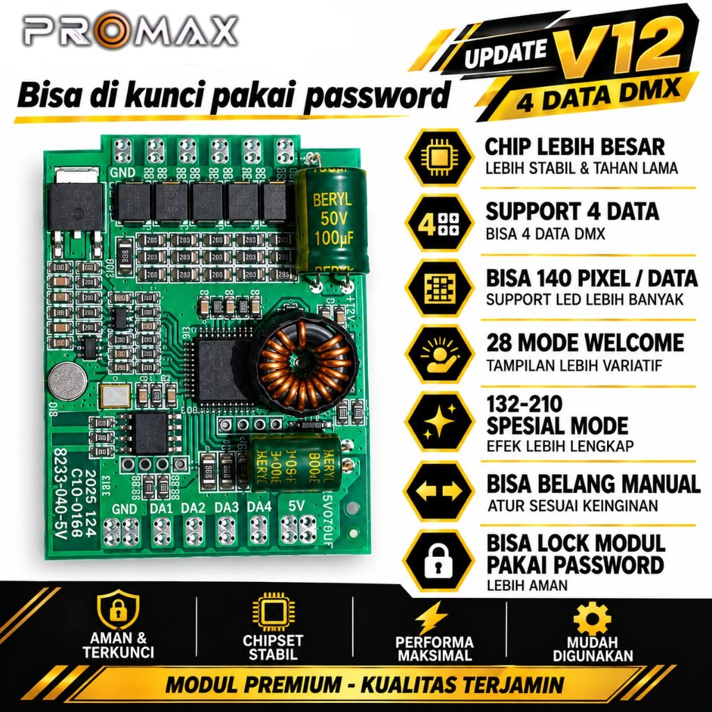 MODUL DMX BELANG 4 DATA V12 TERBARU BISA LOCK MODUL PAKAI PASSWORD