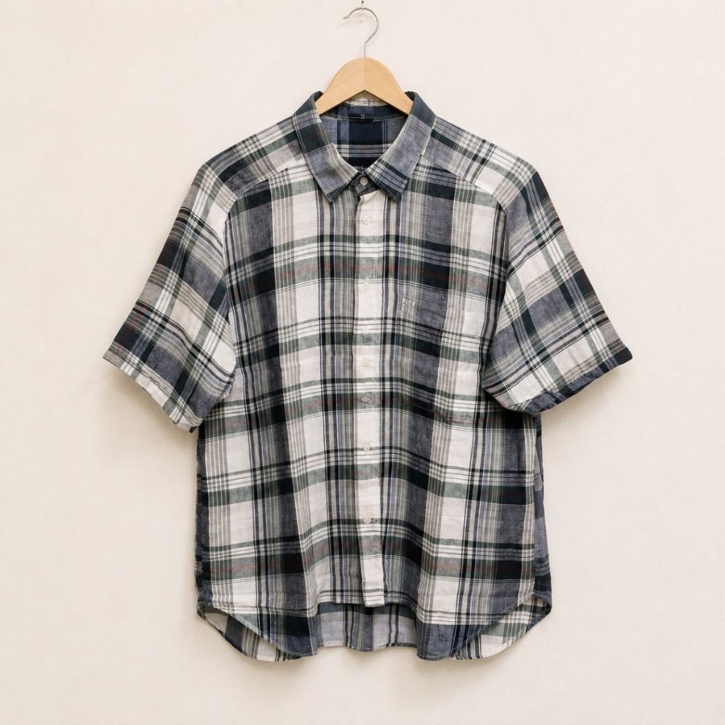 Givenchy Paris - made in Italy |Luxury Men's Plaid checkered shirt / kemeja pria Vintage 90's