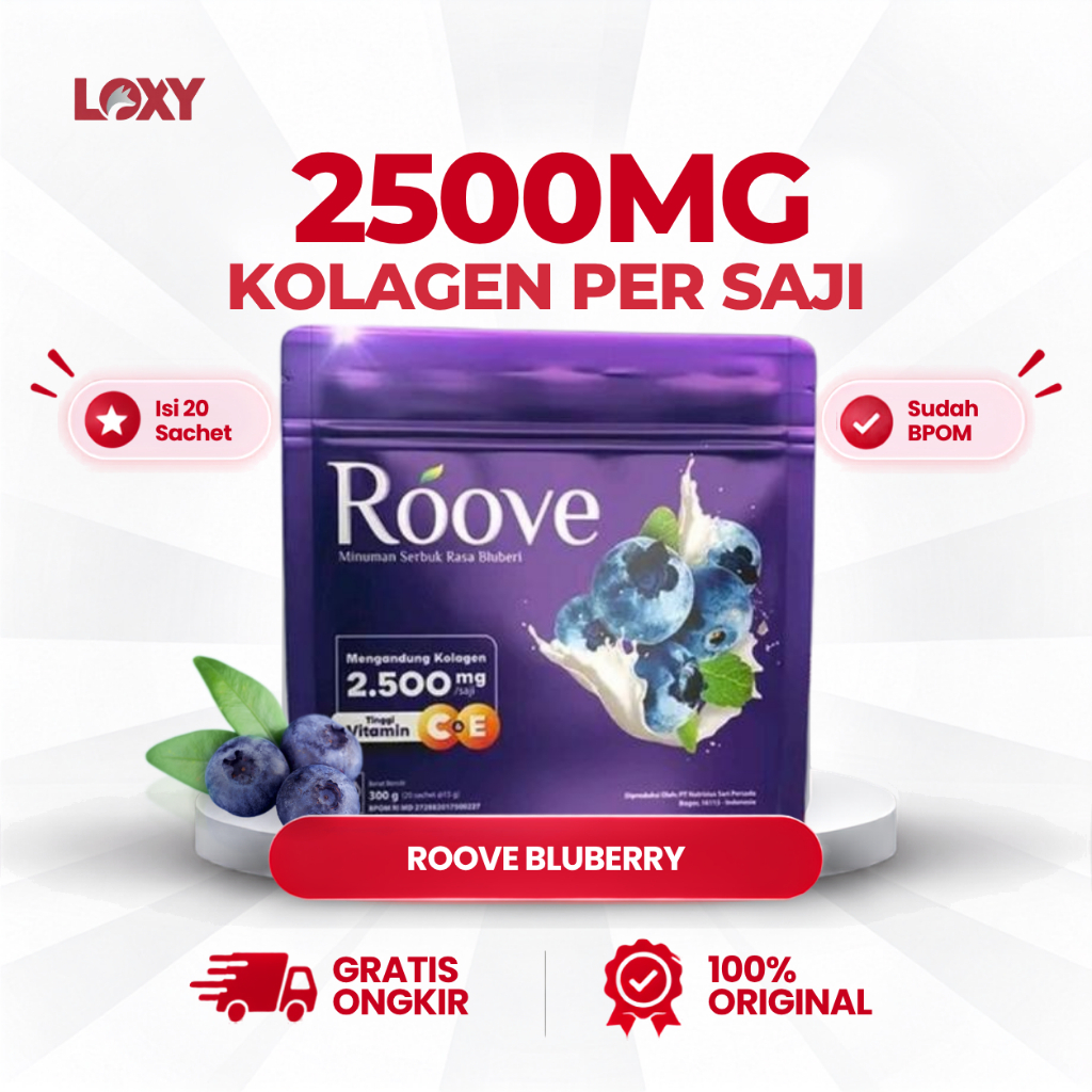 Roove Collagen Drink - 20 Sachet Blueberry Flavor