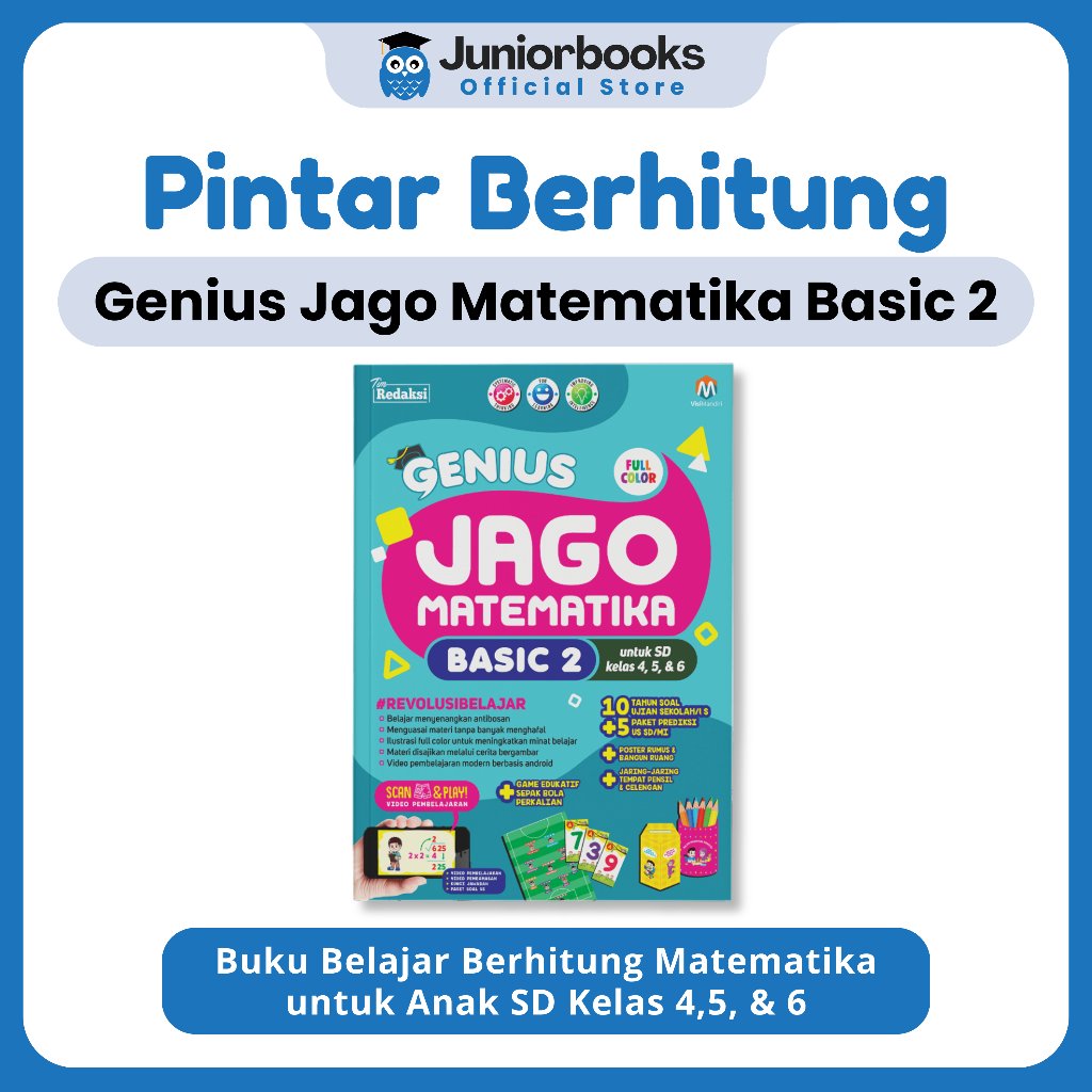 Ziyadbooks - Genius Jago Matematika Basic 1 2 Anak Cepat Berhitung MTK Dasar Buku Calistung