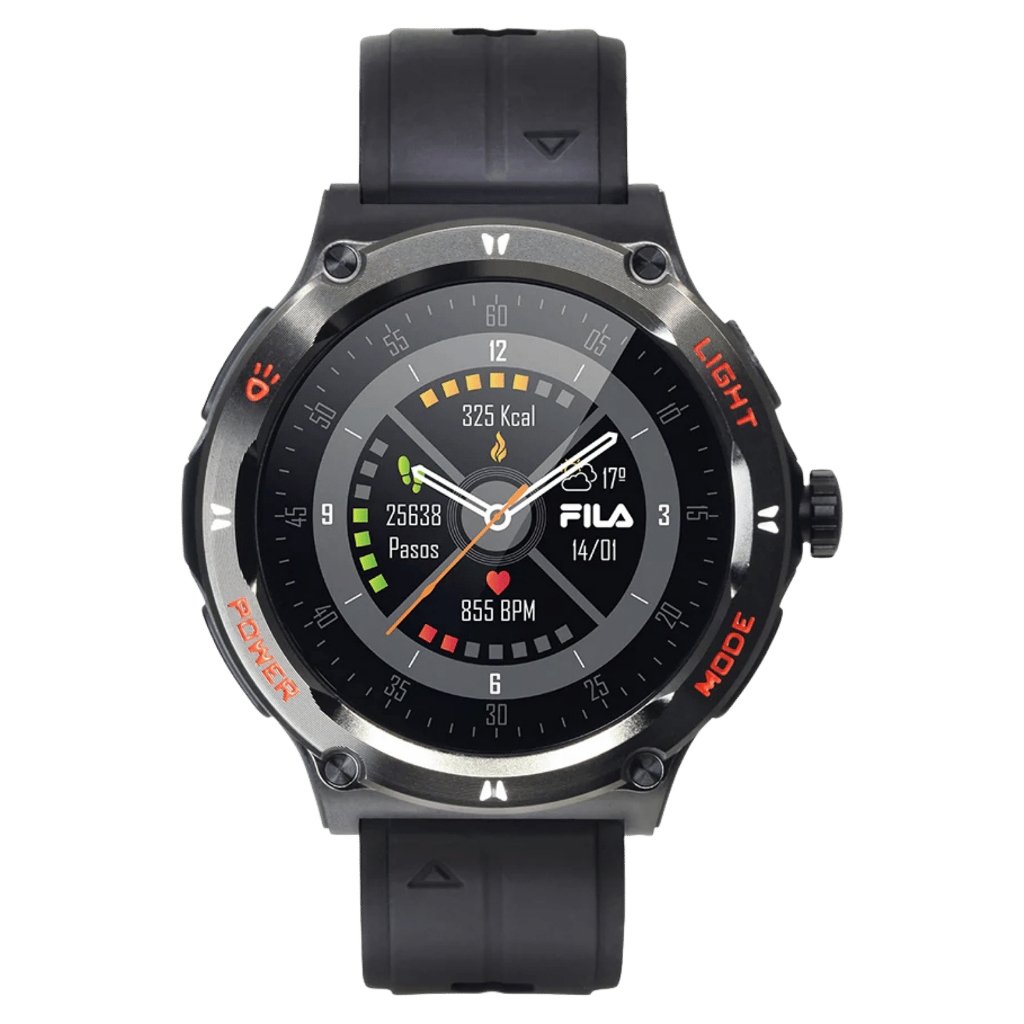Galery Jam Tangan Fila SmartWatch SW/56 Black Extra Strap Brown Leather