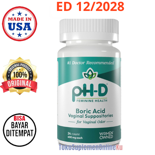 pH-D Feminine Health, Boric Acid Vaginal Suppositories, 600 mg, 24 counts | Vaginal Odor Vagina Miss
