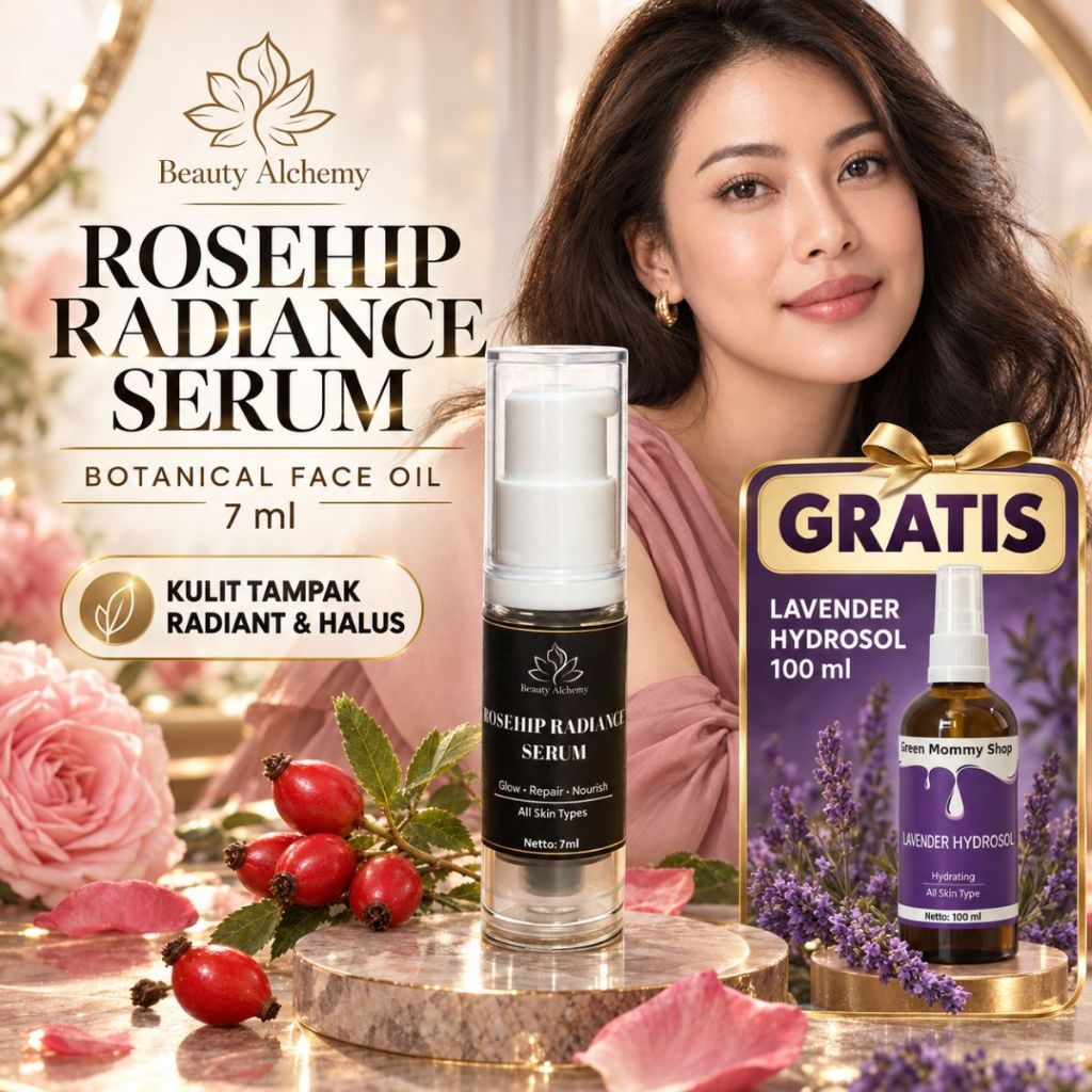 Beauty Alchemy - Rosehip Radiance Serum 7ml - Face Oil, Gratis Lavender Hydrosol 100ml