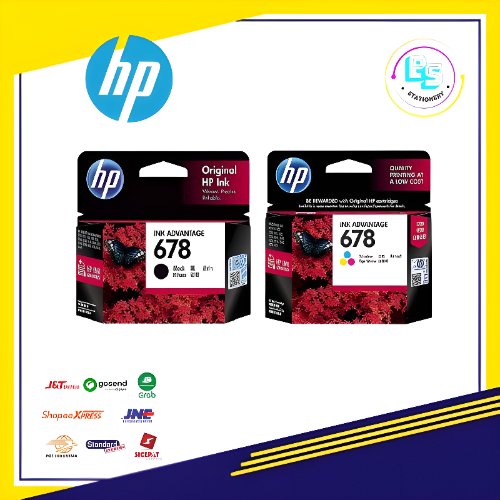Tinta HP 678 (Black & Colour) 1 Set Original Cartridge Tinta Printer HP DeskJet 1515 2515 2545 2645