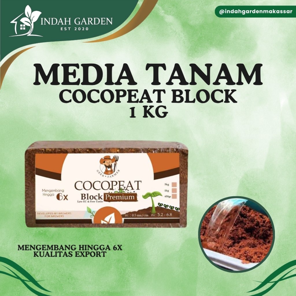 Geek Farmer - Cocopeat Block Media Tanam Geek Farmer 1KG