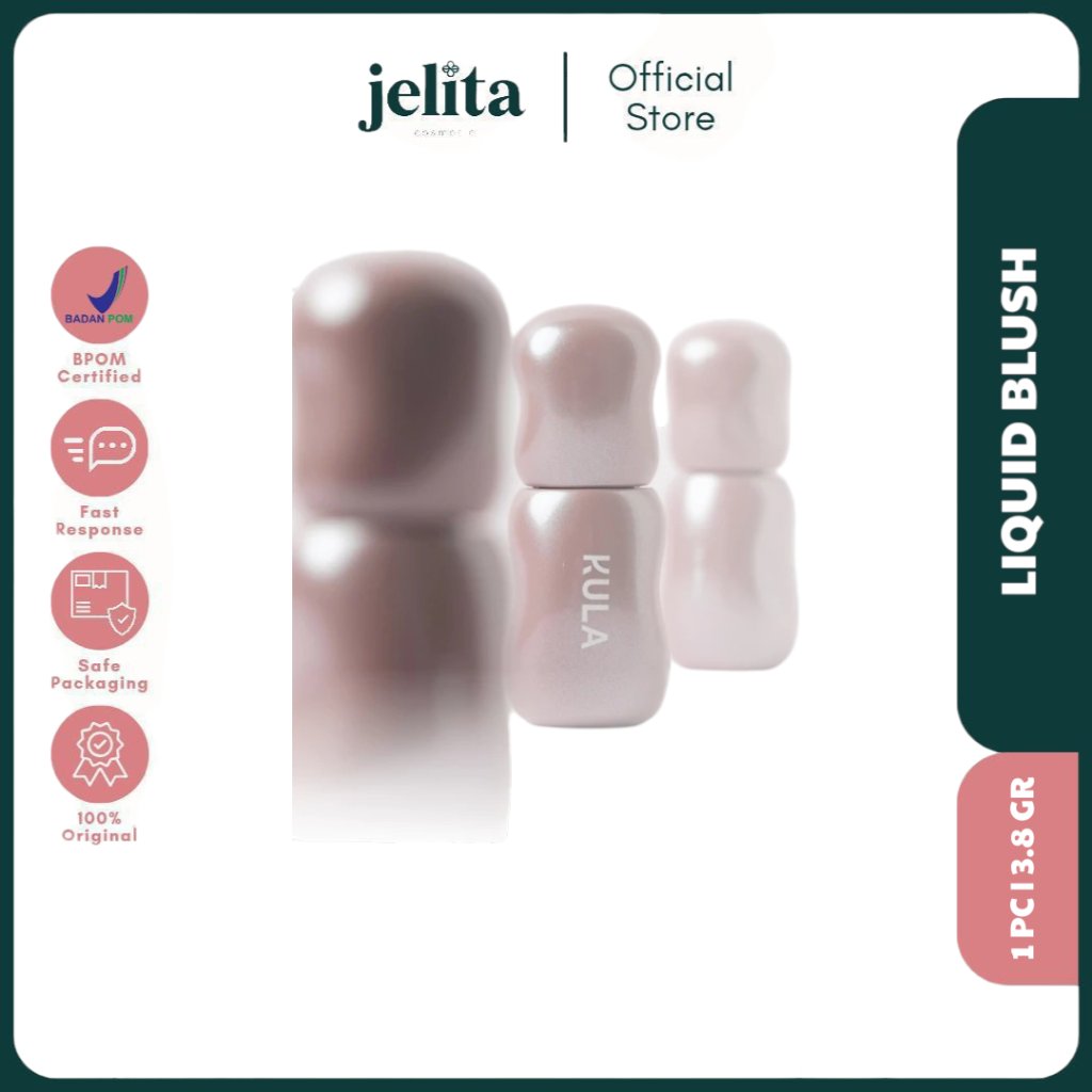 Jelita Cosmetic - KULA The Blush Shade Pink Berry Yoghurt | Nude Guava Syrup | Red Pome Glaze | Blus
