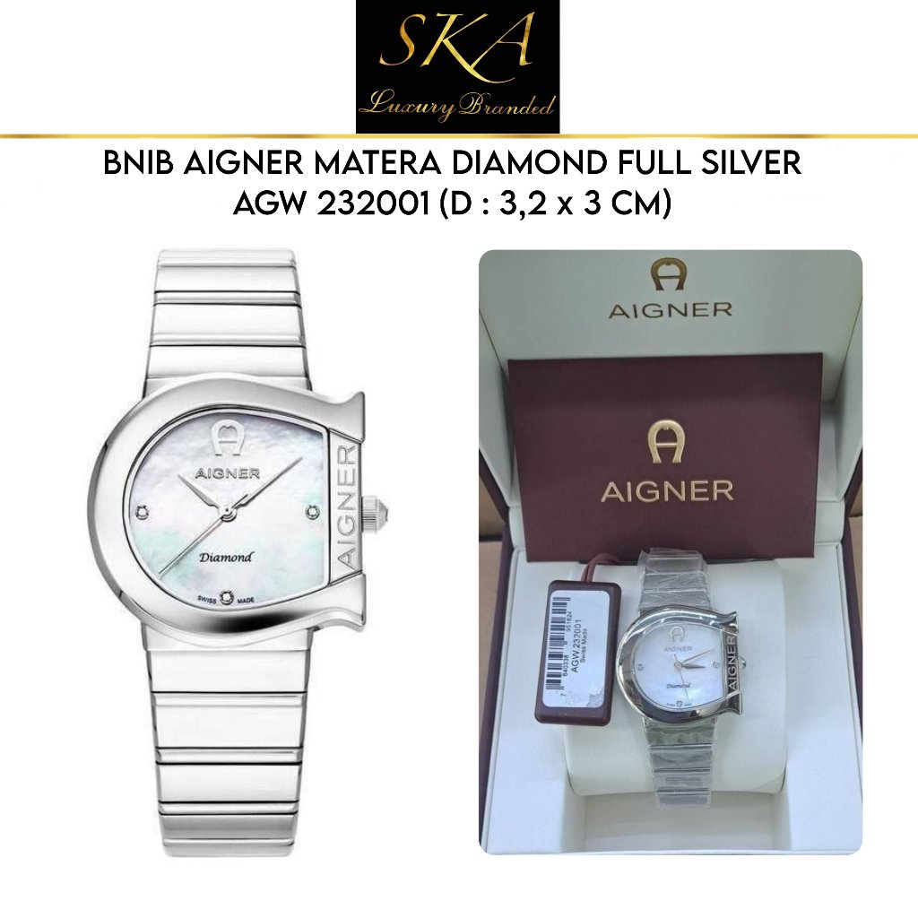 WATCH AUTHENTIC AIGNER MATERA DIAMOND FULL SILVER  AGW 232001