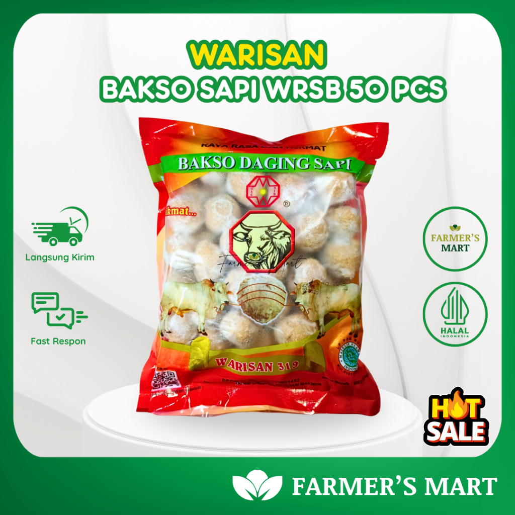 Warisan Bakso Sapi isi 50 pcs 550 gr Frozen Food Mart Palembang