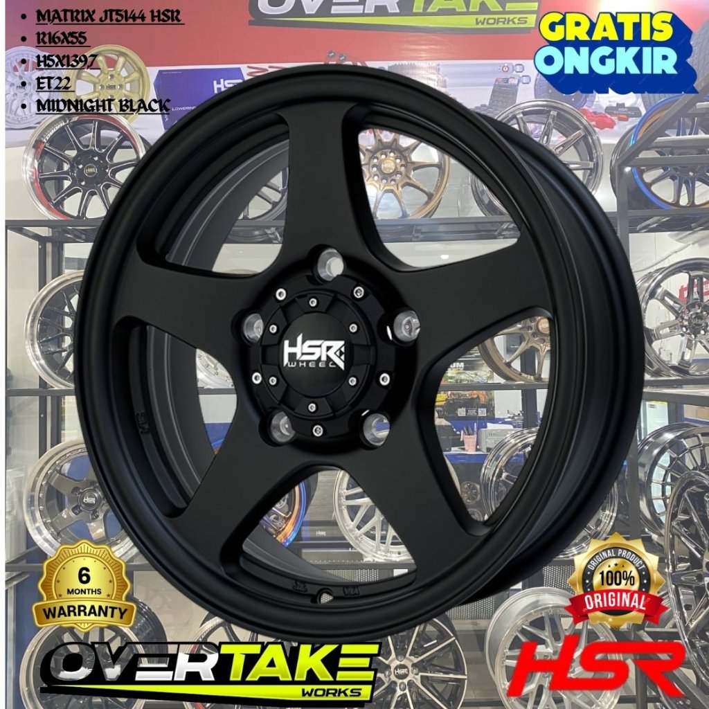 MATRIX JT5144 HSR R16X55 H5X139,7 ET22 MIDNIGHT BLACK READY STOCK RING 16
