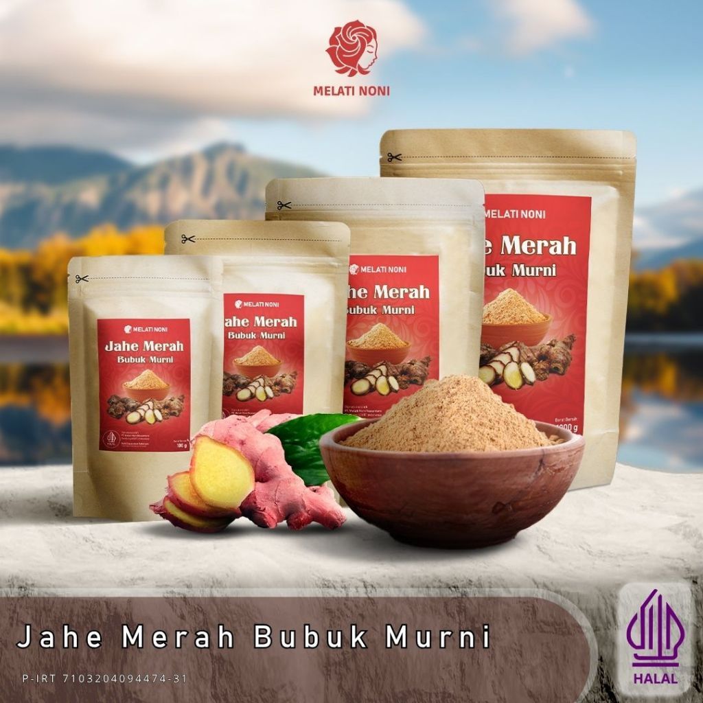 Jahe Merah Bubuk Asli 100% Premium Tanpa Campuran Original Melati Noni 1 Kg