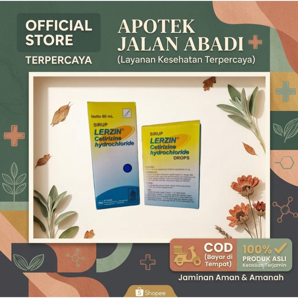 LERZIN DROP / LERZIN SIRUP ALERGI piler bersin rhinitis ANAK @ 1 BOTOL