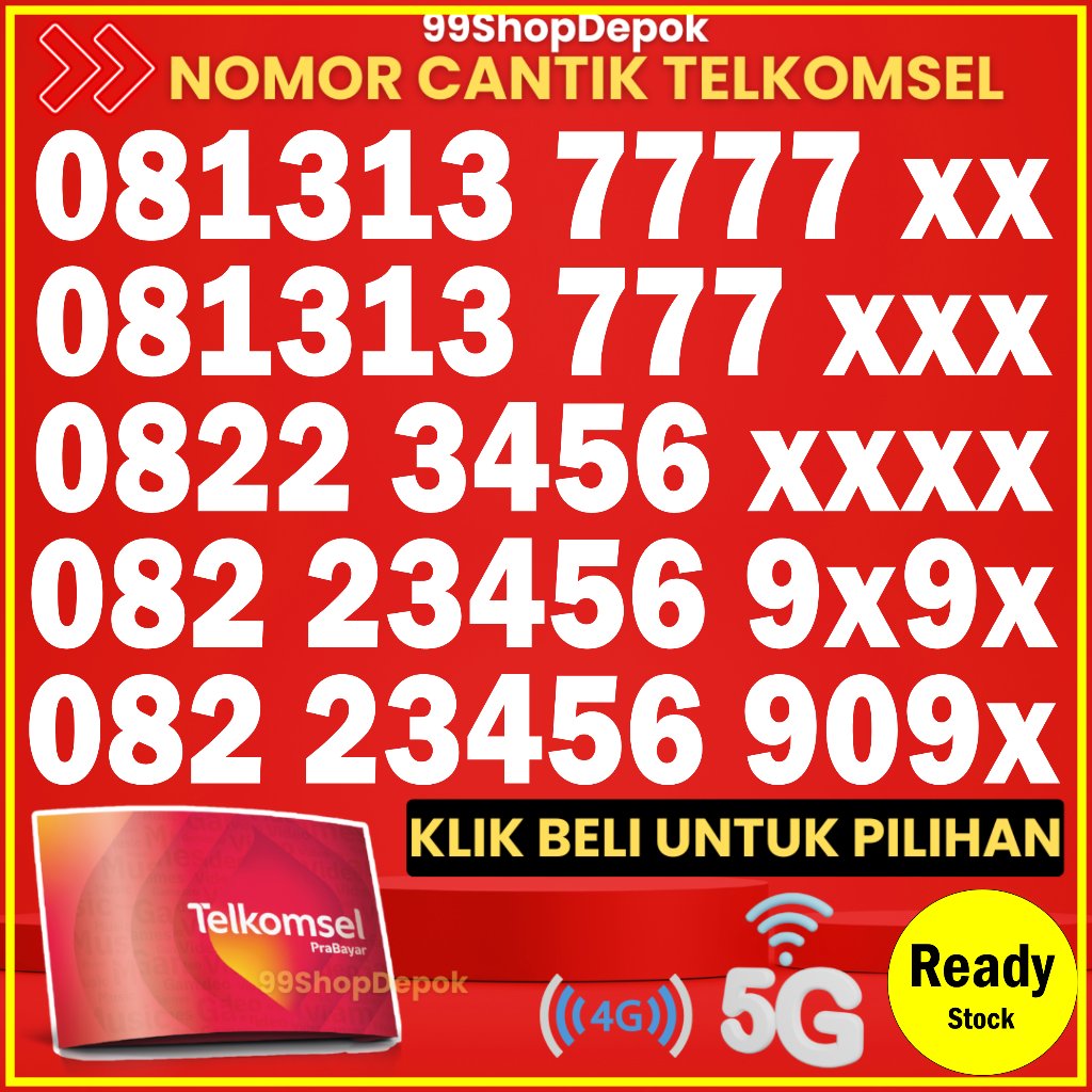 Kartu Perdana Nomor Cantik Telkomsel Simpati KODE 65.5 cpy Nomer Cantik Telkomsel 1313 777 No Cantik