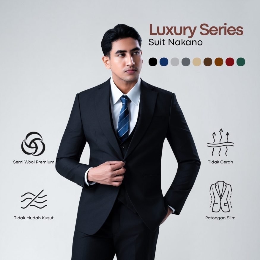 NAKANO LUXURY SET - Setelan Jas & Celana Formal Pria Slim Fit Premium