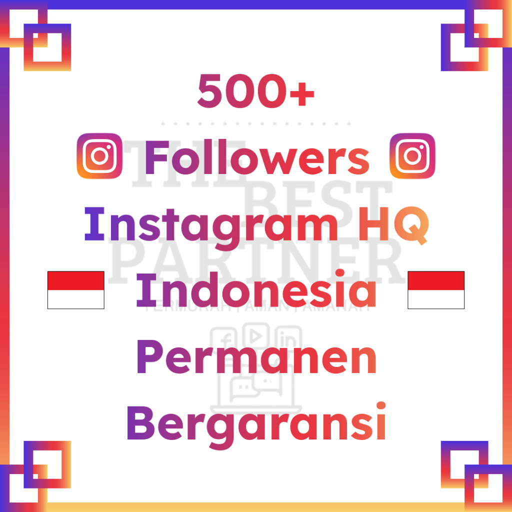Followers Instagram Indonesia Permanen Bergaransi | 100+ 200+ 300+ 400+ 500+ Follower IG Indo Proses