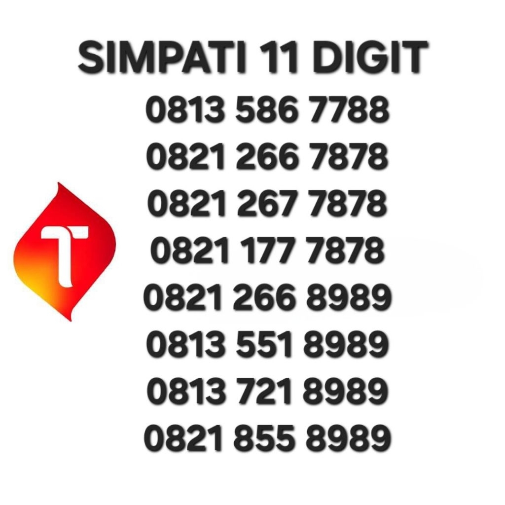 NOMOR CANTIK SIMPATI 11 DIGIT SERI ABAB RAPIH - 08X 1177 7070 08X 1177 7878 - 081x 959 8989 - 081x 2