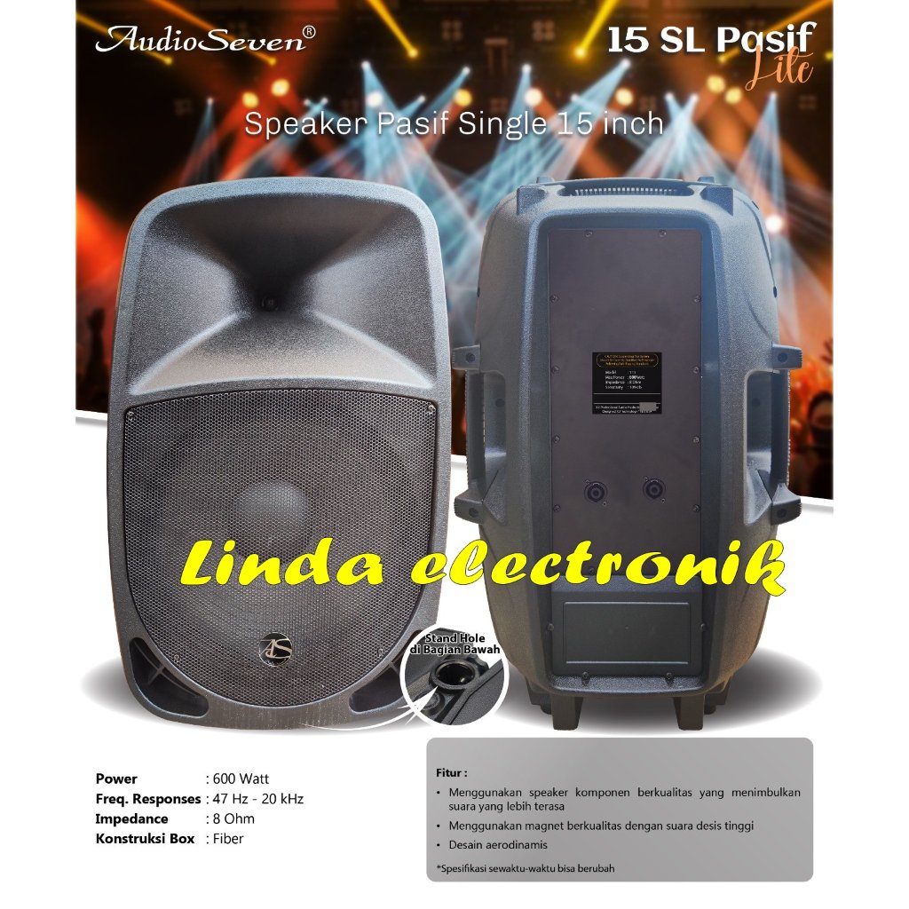 speaker pasif audio seven 15 sl / 15 sw AUDIO SEVEN 15SL / 15SW 15 inch 1 buah original