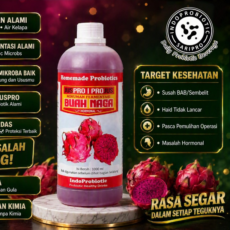 IndoProbiotik | Juspro | Jus Probiotik | Minuman Probiotik | Minuman Kesehatan | Promic Buah Naga | 