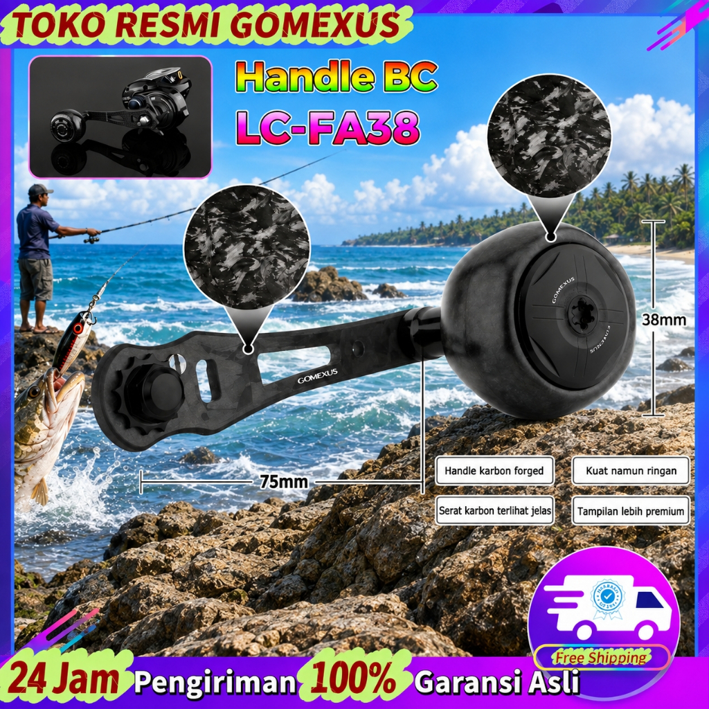Gomexus 75mm BC Power Handle Jigging Carbon for Shimano Calcutta Conquest tranx Curado Daiwa tatula 