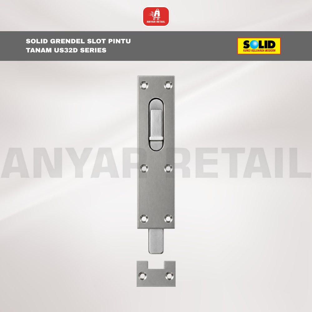 Solid Grendel Slot Pintu Tanam 644 US32D Series