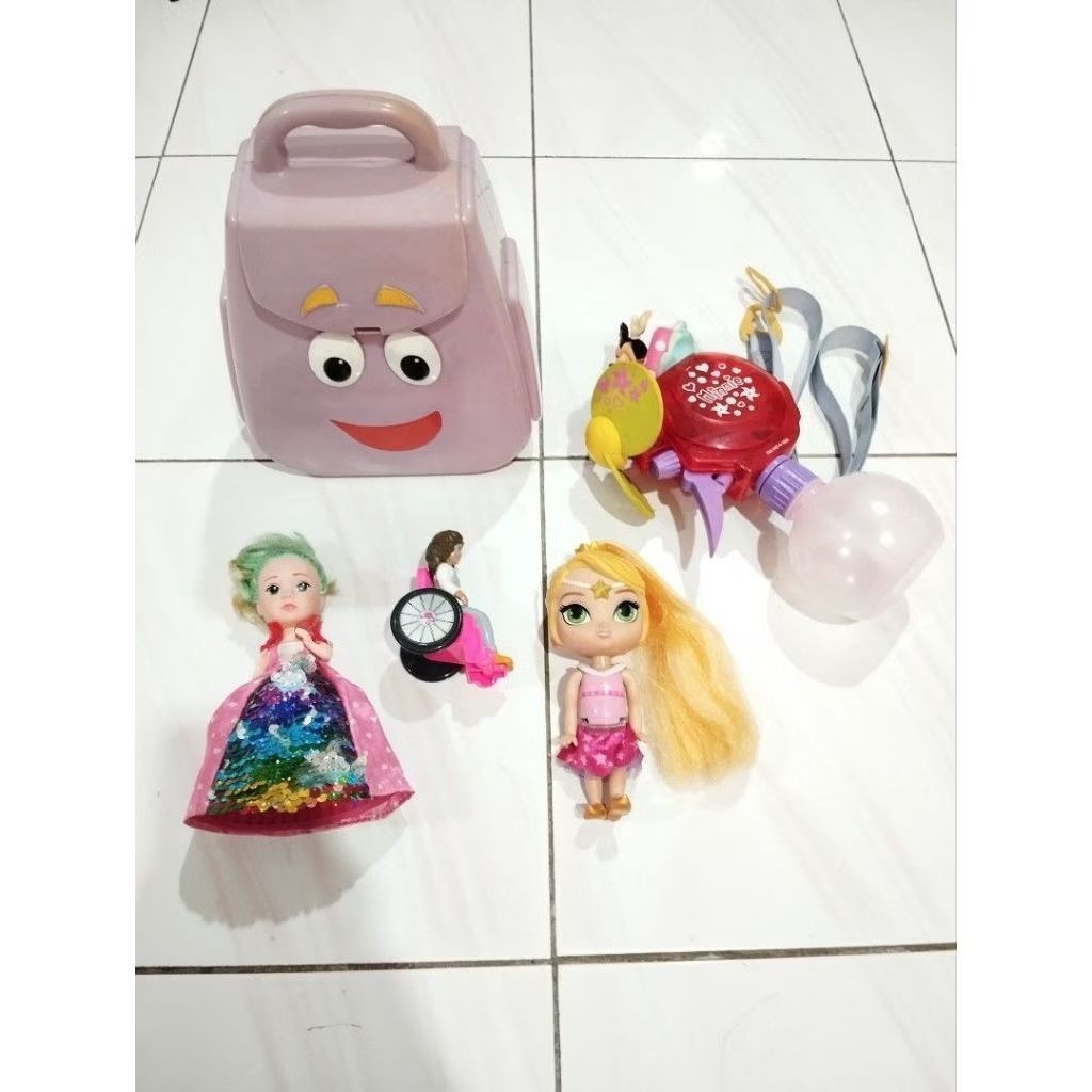 Take All Dora Bag Mattel tas + Shimmer and Shine Doll boneka figure artikulasi  BUKAN Leapfrog Vtech