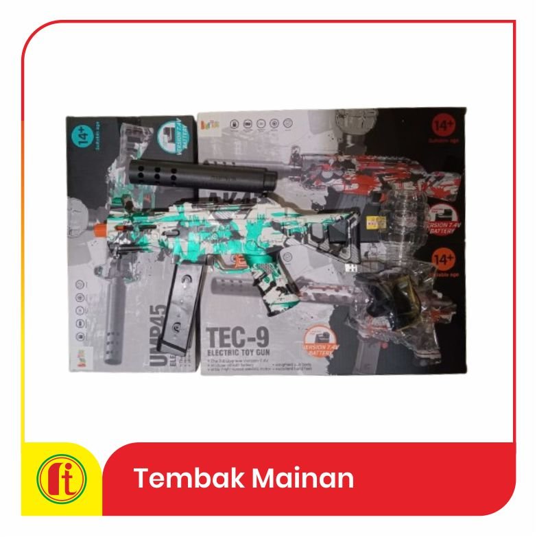 Mainan Anak tembakan TEC-9 elektrik Otomatis Peluru Gel