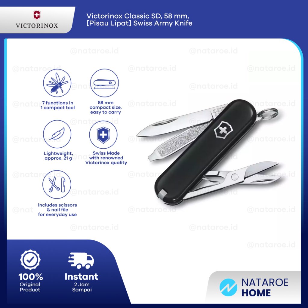 Victorinox Classic SD, 58 mm, [Pisau Lipat] Swiss Army Knife