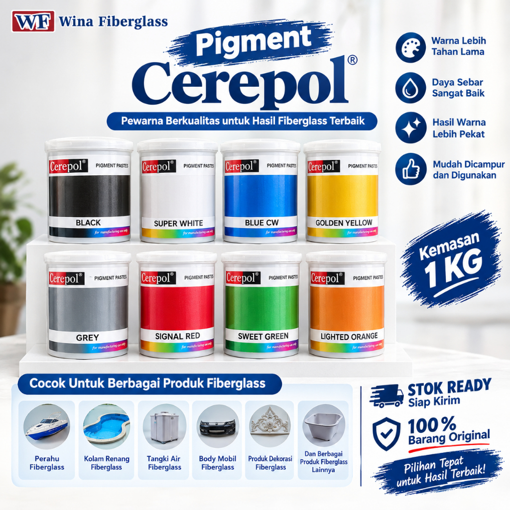 Pigment Cerepol 1 Kg / PASTE / Pewarna Resin / Fiberglass