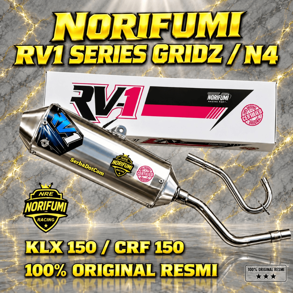 KNALPOT NORIFUMI RV1 GRIDZ N4 KLX 150 KLX50 CRF 150 CRF150 ORIGINAL SILINCER TABUNG LAMA KECIL / BAR