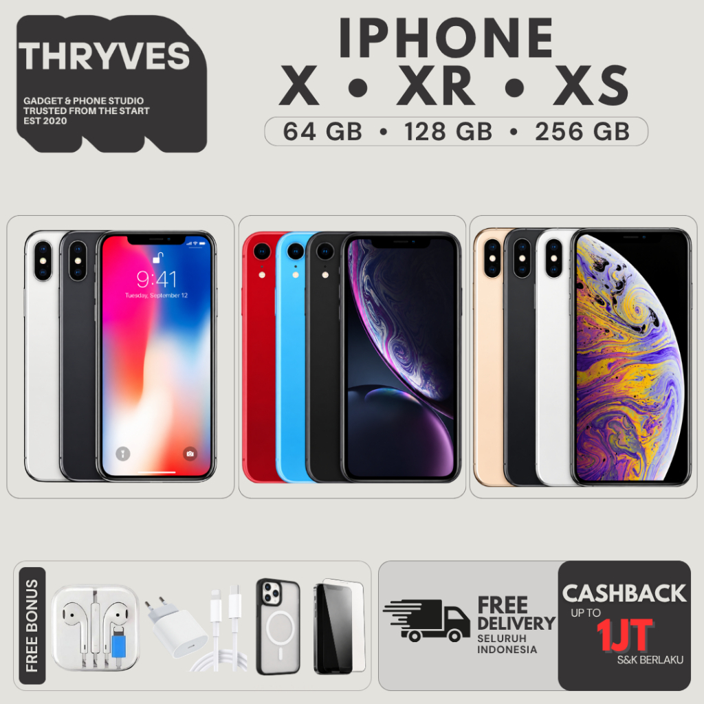 iPhone X • XR • XS MAX 256GB 128GB 64GB Original Garansi Resmi All Operator Indonesia