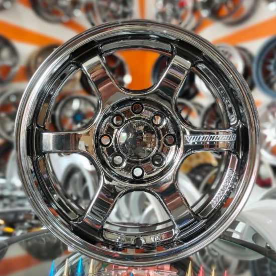 velg racing mobil ring 15 te37 ring 15 black chrome untuk brio agya calya yaris mobilio freed city a